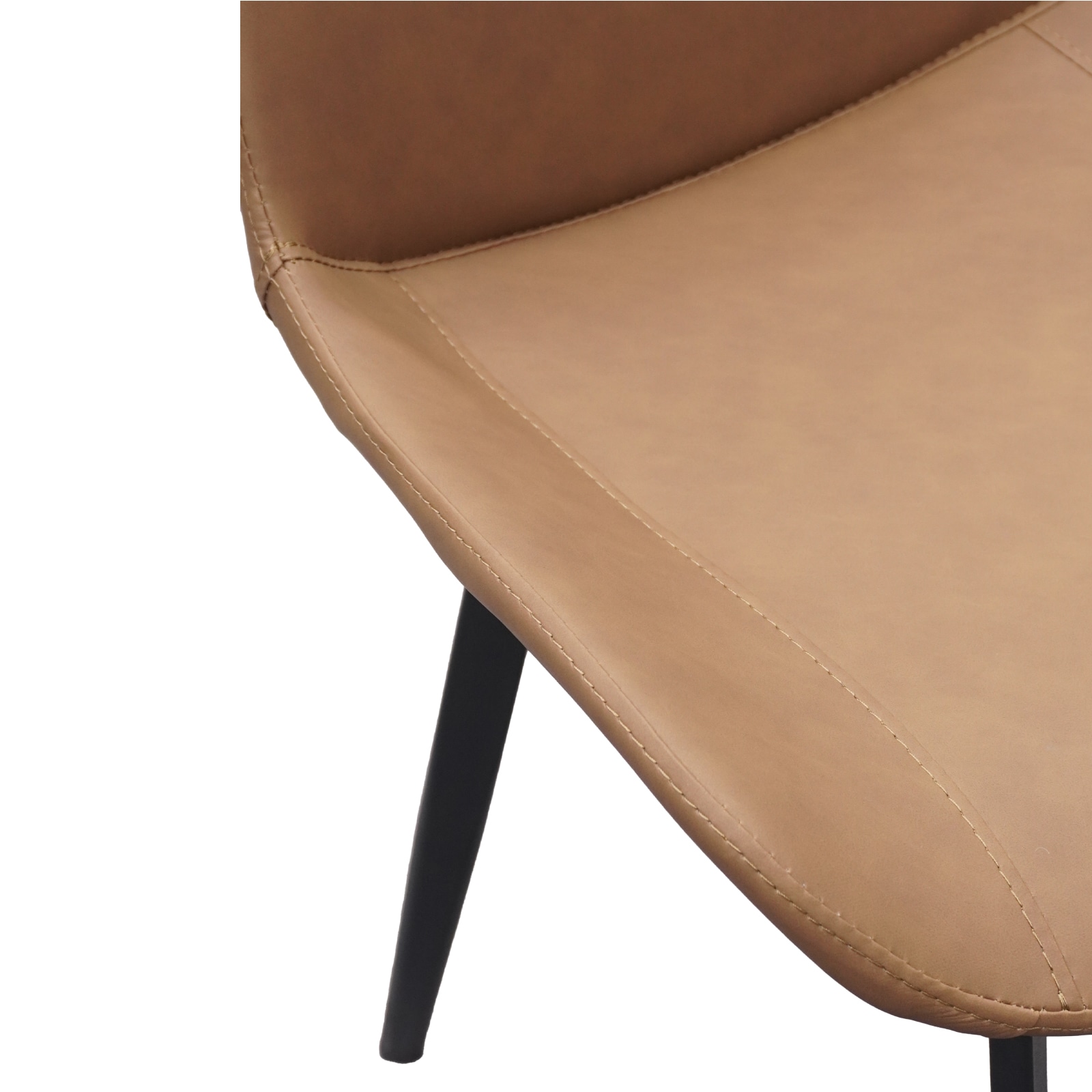 Brown PU Leather Dining Chair with Metal Legs, Modern Upholstered Chair Set of 4 for Kitchen, Restaurant, Living, Meeting Room Brown PU Leather Dining Chair with Metal Legs, Modern Upholstered Chair Set of 4 for Kitchen, Restaurant, Living, Meeting Room